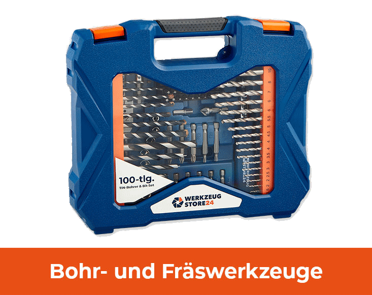 100-teiliges Bohrer- und Bit-Set von Werkzeugstore24 für Bohr- und Fräswerkzeuge