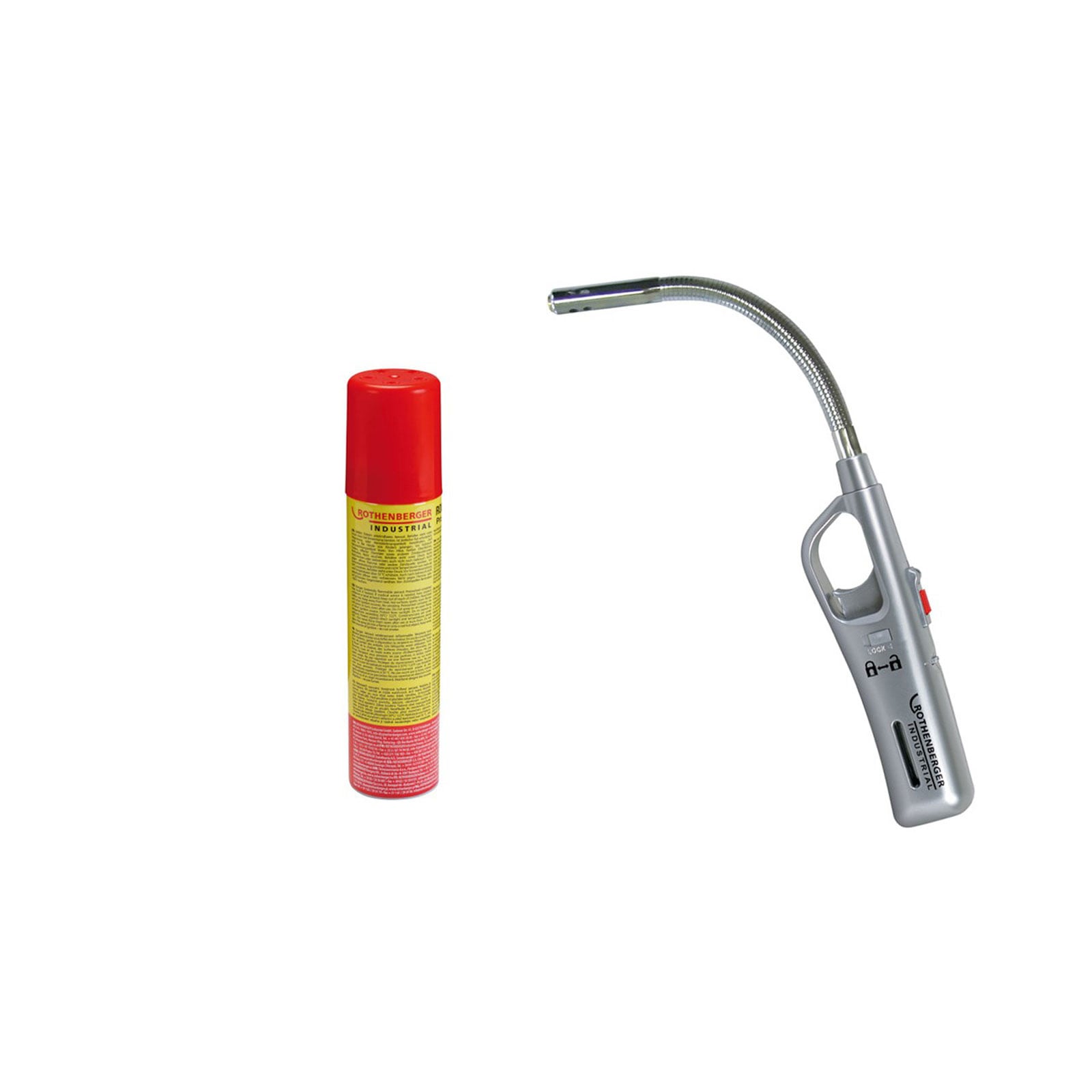 ROTHENBERGER Industrial Gasanzünder Schwanenhals inkl. 1x Rofill Gas 100 ml  - 1500005163
