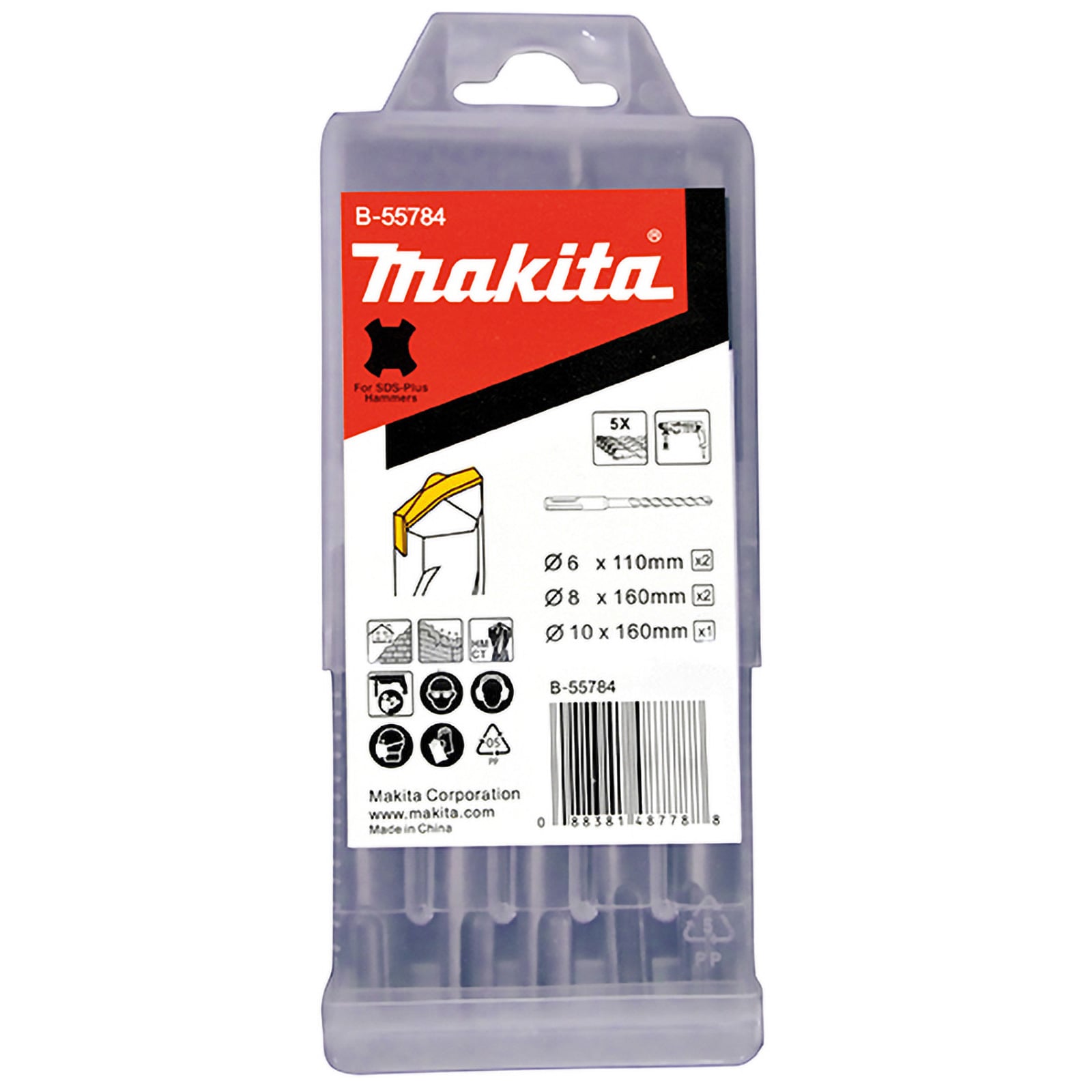 Makita SDS-PLUS HM Bohrer-Set 5tlg. - B-55784