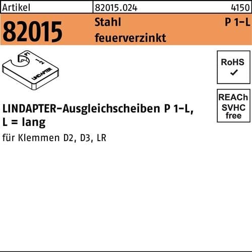 Ausgleichscheibe R 82015 GTW 40 P1 M16/8,0 Stahl feuerverz. 1St. LINDAPTER
