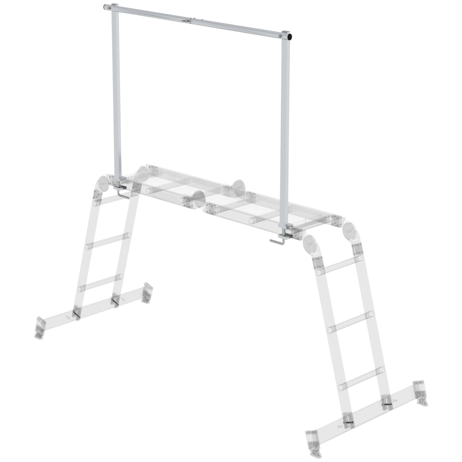 Günzburger Steigtechnik Aluminium-Geländer anklemmbar für Vielzweckleiter 4-teilig mit nivello-Traverse - 030305