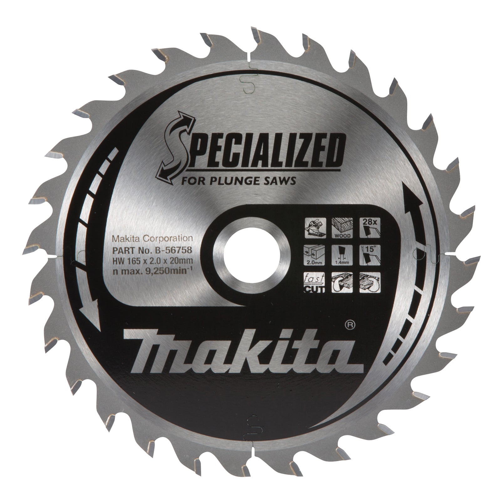 Makita SPECIALIZED Sägeblatt 165x20x28Z - B-56758