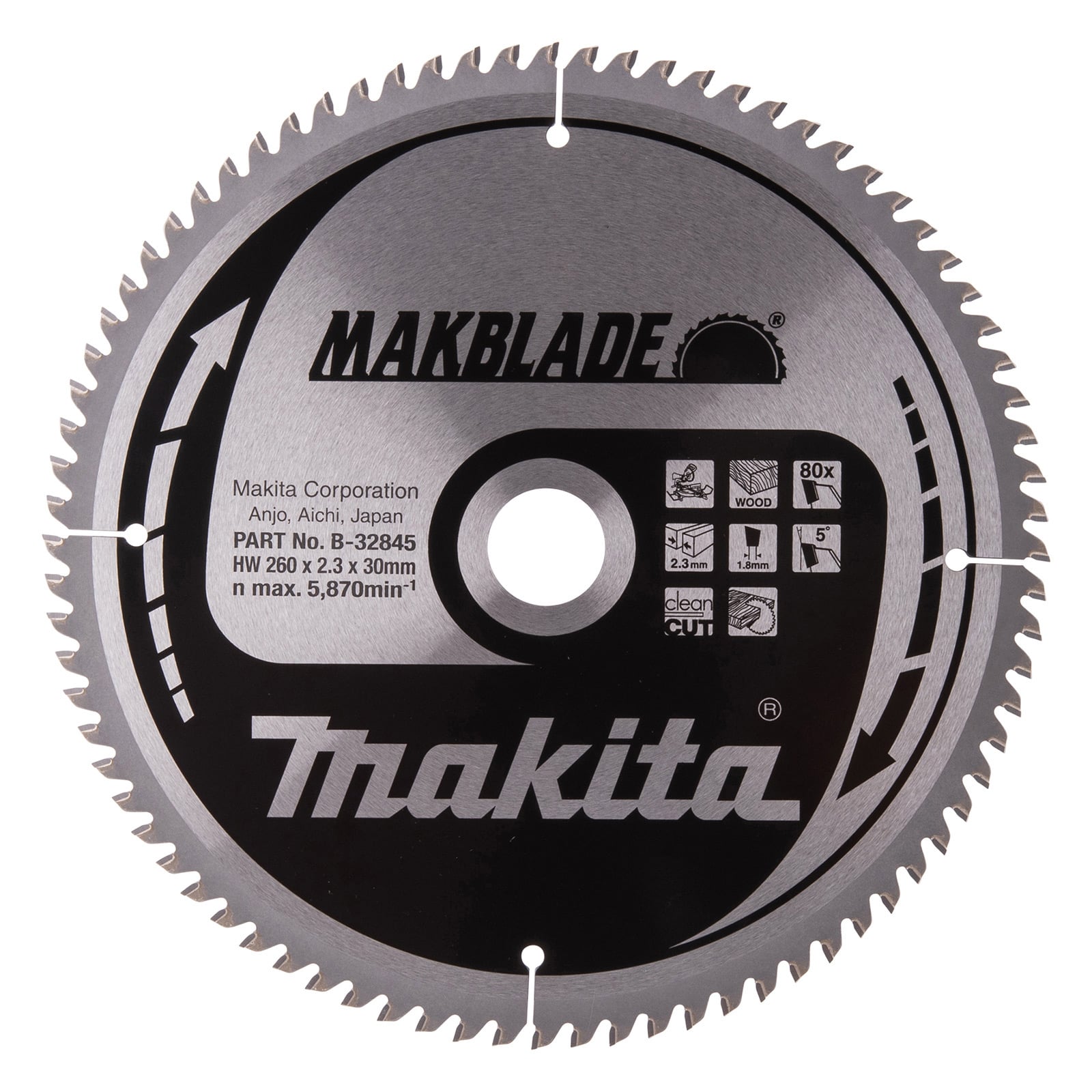 Makita MAKBLADE Sägeblatt 260x30x80Z - B-32845