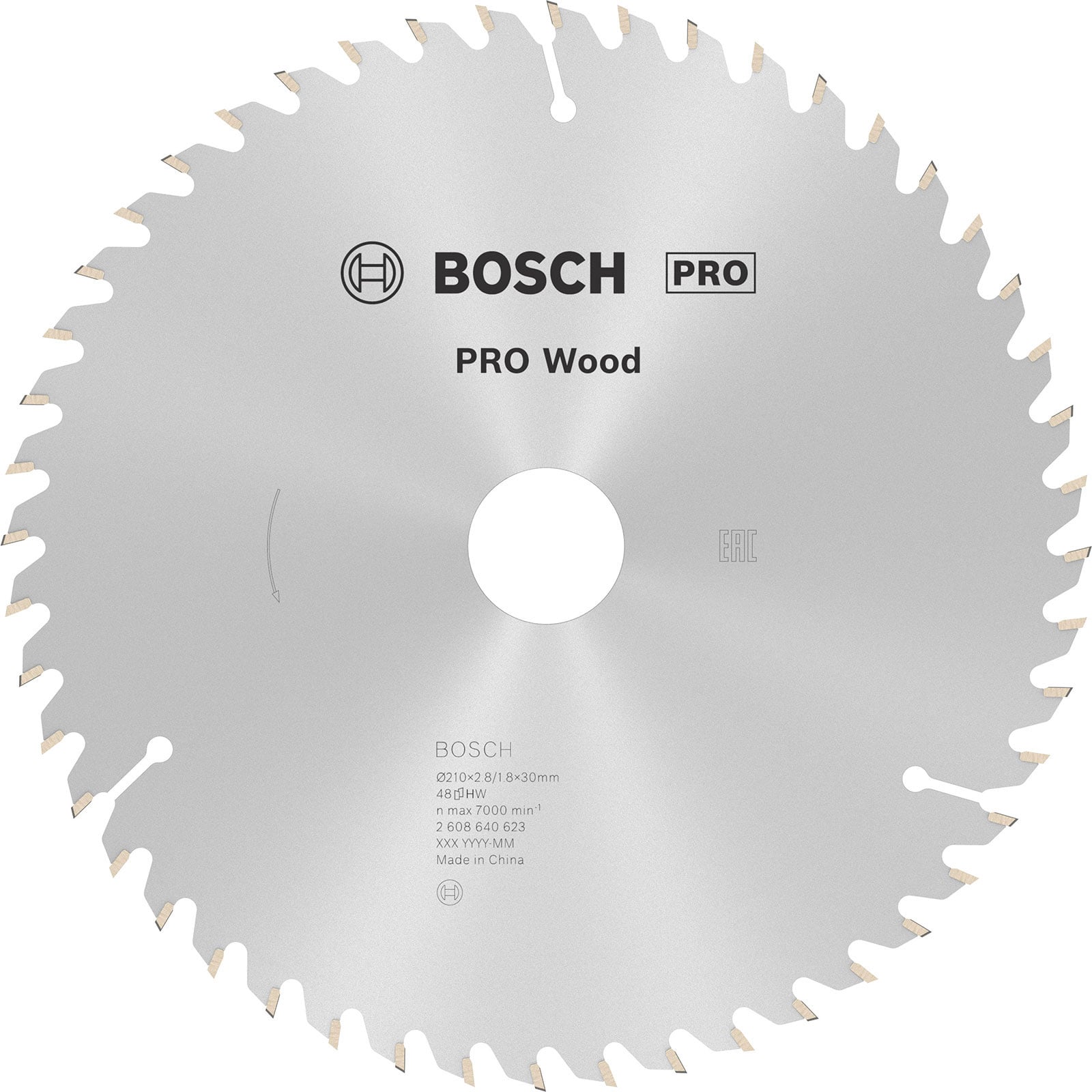 Bosch PRO Wood Kreissägeblatt 210 x 2,8 x 30 mm - 2608640623