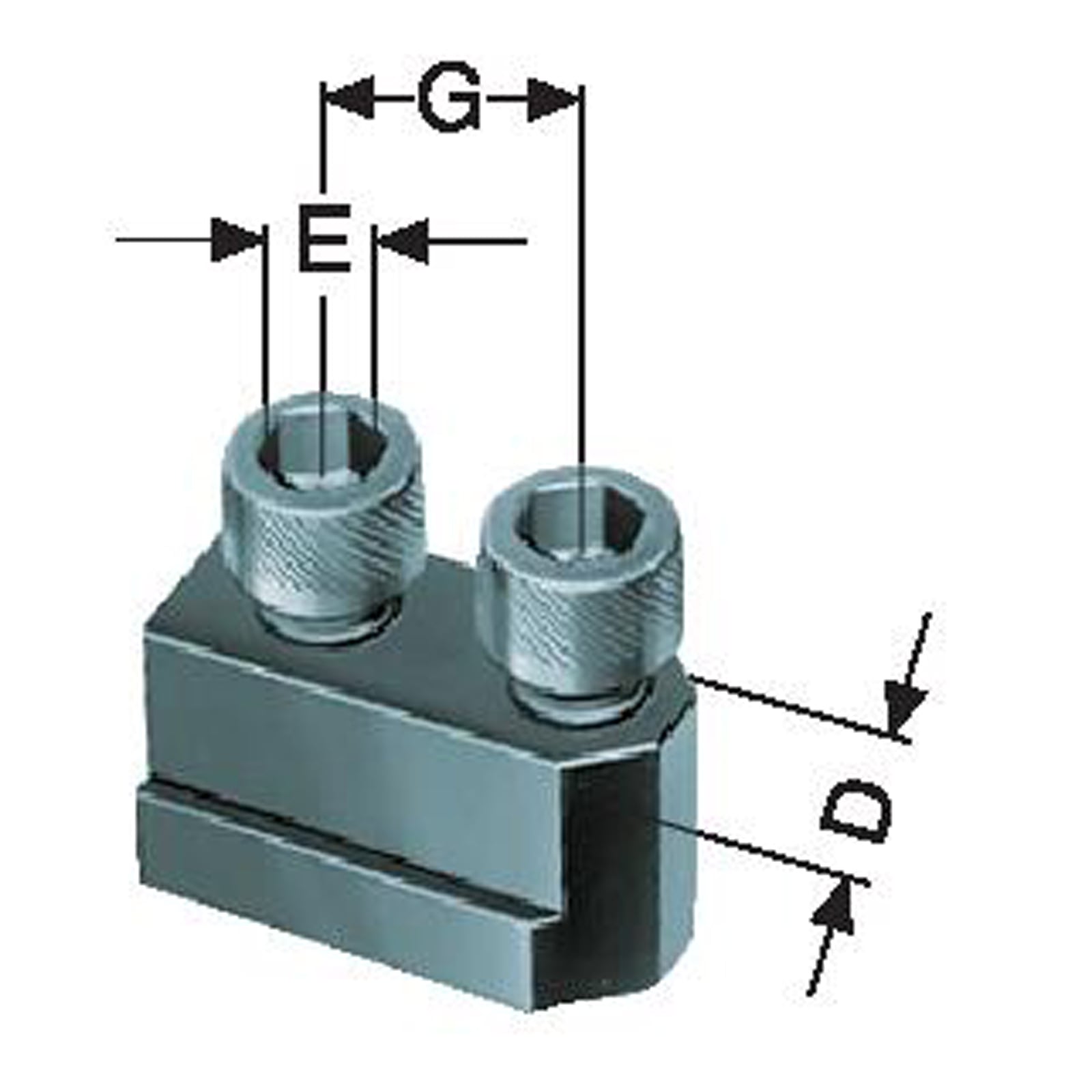 Röhm Einfacher Nutenstein mit Schraube, KFD-HE Futtergröße 210 - 1305172