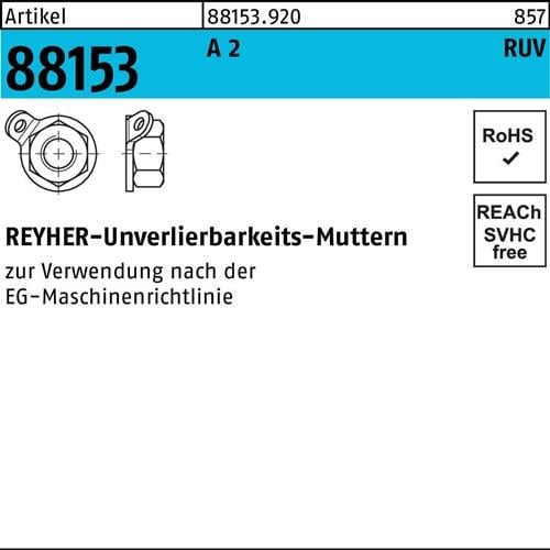 Unverlierbarkeitsmutter R 88153 M5 A 2 25 Stück