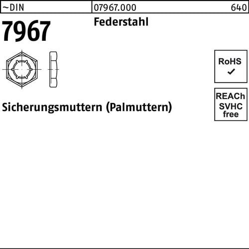 Sicherungsmutter DIN 7967 M8 Federstahl 1000 Stück