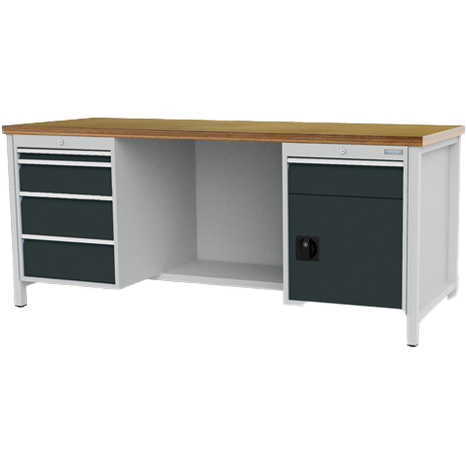 Bedrunka+Hirth Kastenwerkbank Breite 2.000 mm R 18-24 5x Schublade 2x Flügeltüre BxTxH 2.000x750x859 mm - 03.19.37VZ
