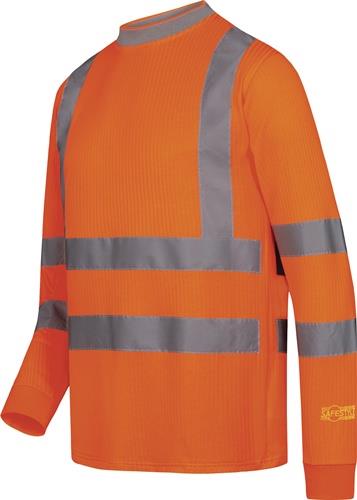 Warnschutz-Langarm-T-Shirt NEVIO Gr.L orange SAFESTYLE