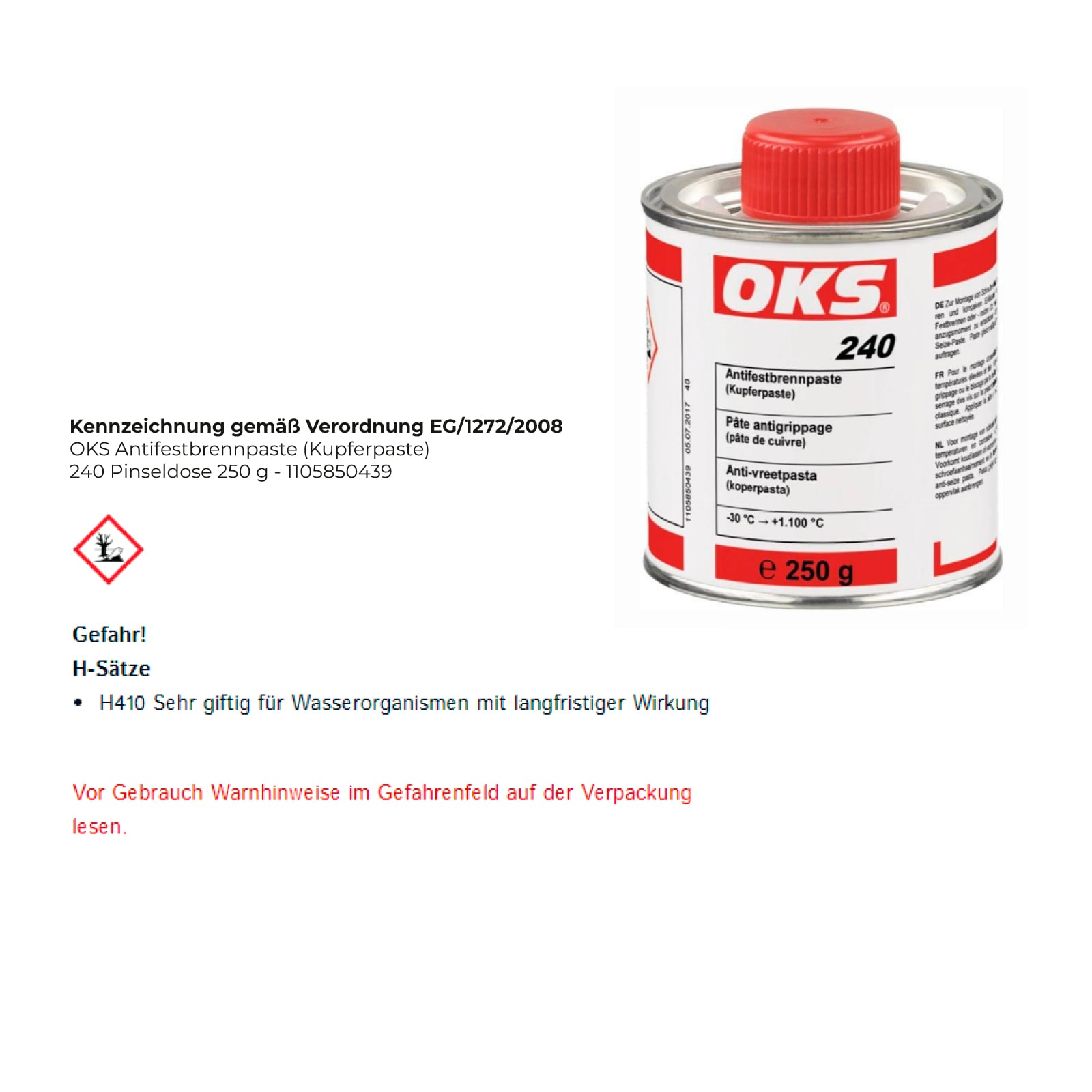 OKS Antifestbrennpaste (Kupferpaste) 240 Pinseldose 250 g - 1105850439