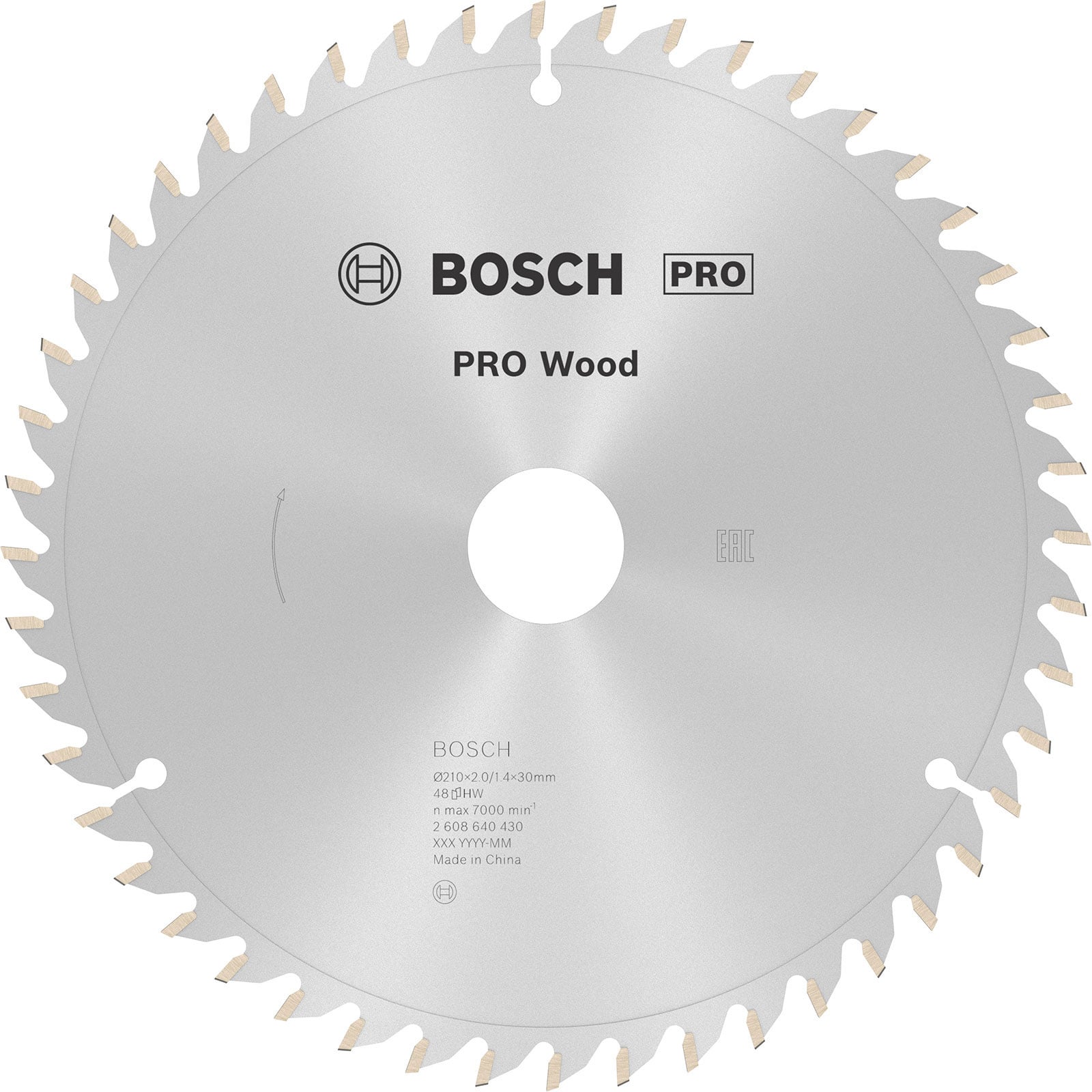 Bosch PRO Wood Kreissägeblatt 210 x 2 x 30 mm - 2608640430