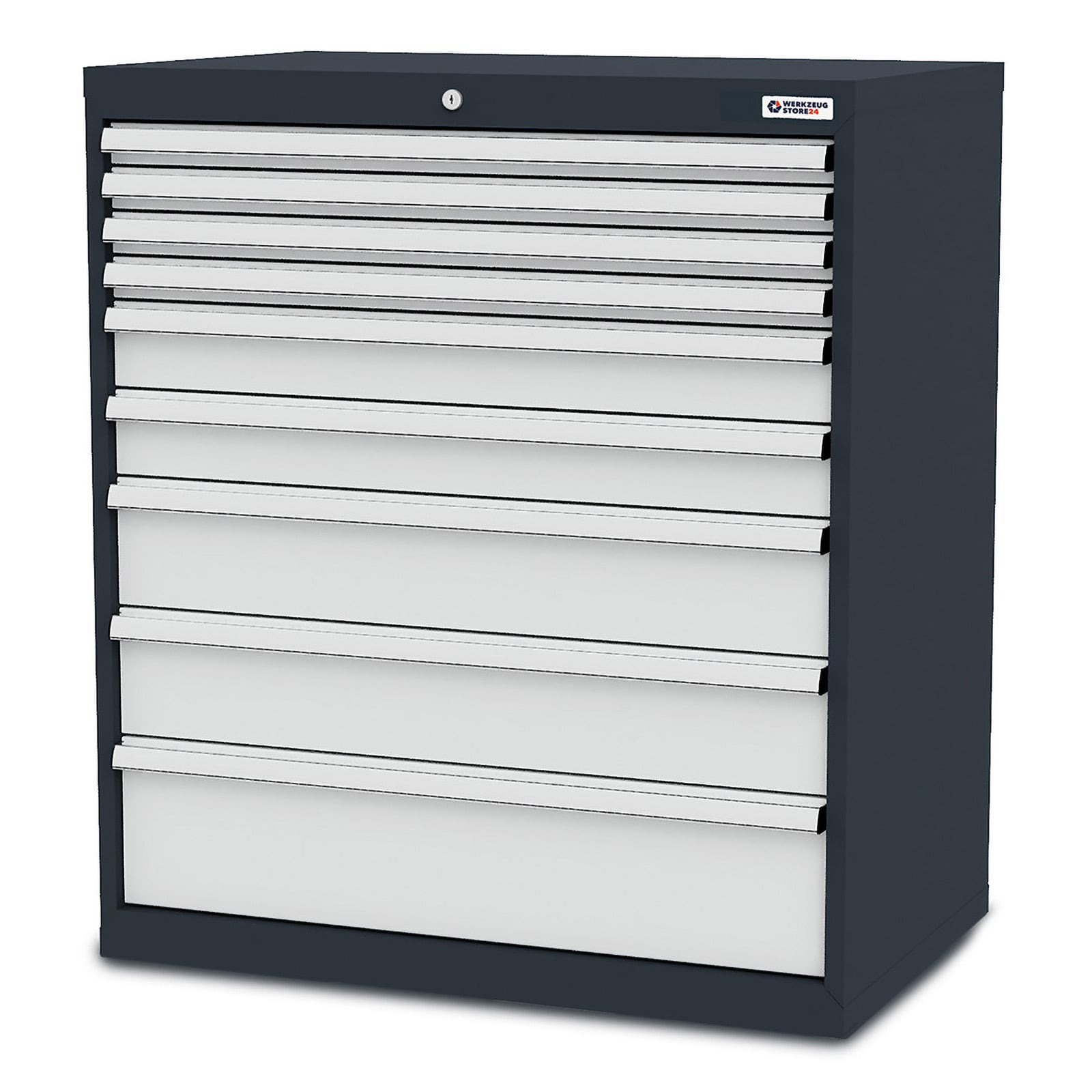 WS24 Schubladenschrank Schubladen: 4 x 50 2 x 100 2 x 150 1 x 200 B x T x H 900 x 575 x 1020 mm - WS24-100328