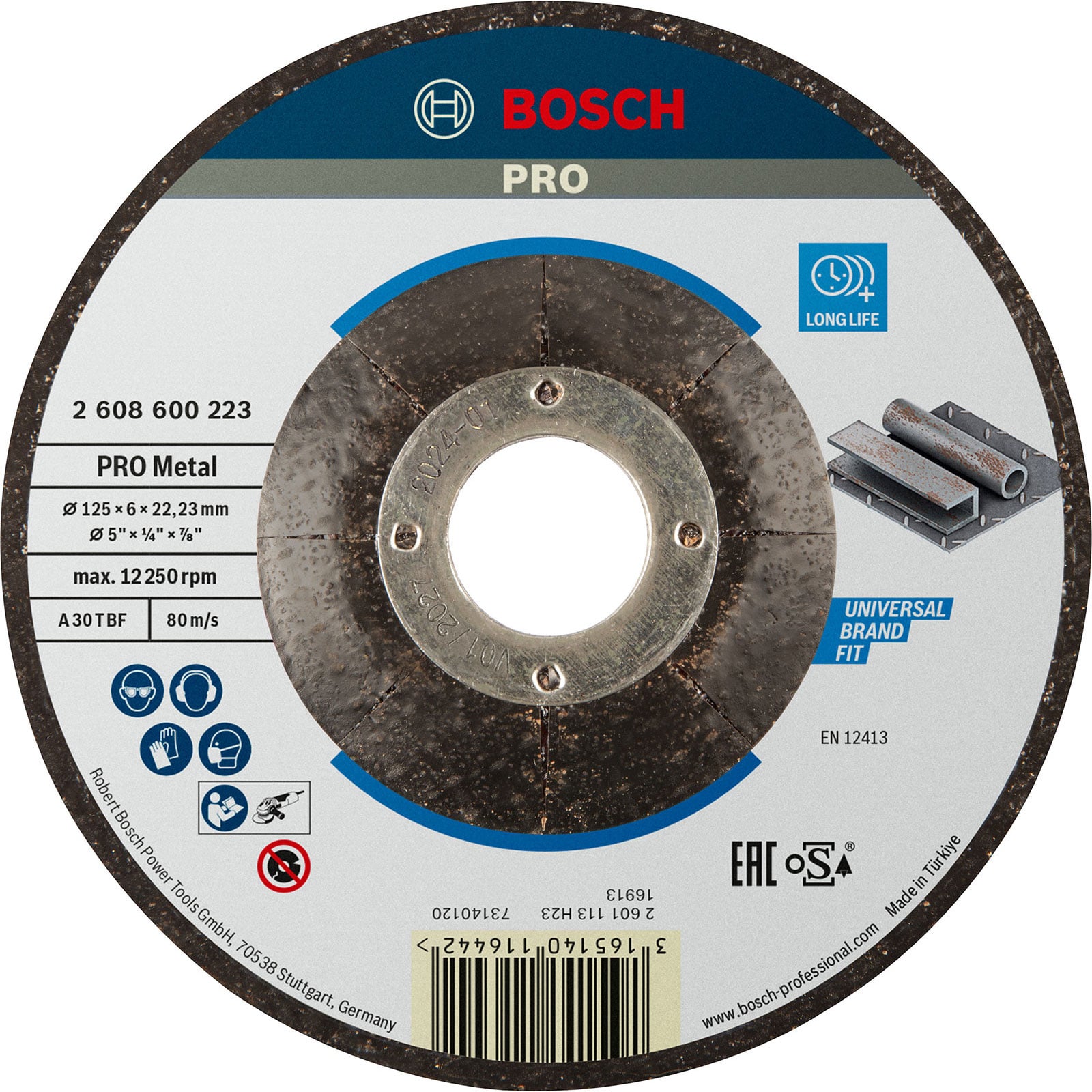 Bosch PRO Metal Schleifscheibe 125 x 6 x 22,23 mm - 2608600223