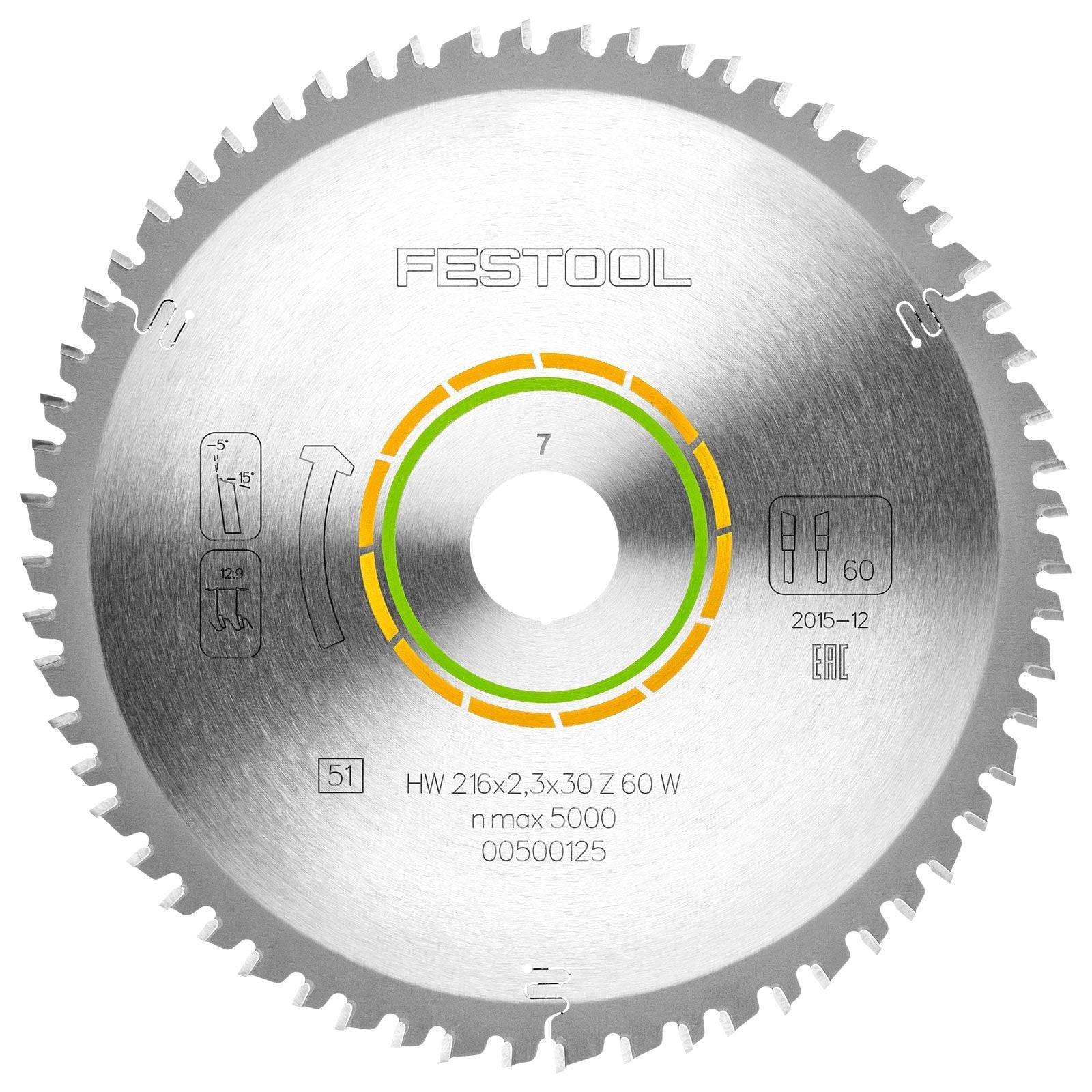 Festool Kreissägeblatt WOOD FINE CUT HW 216 x 2,3 x 30 W60 - 500125