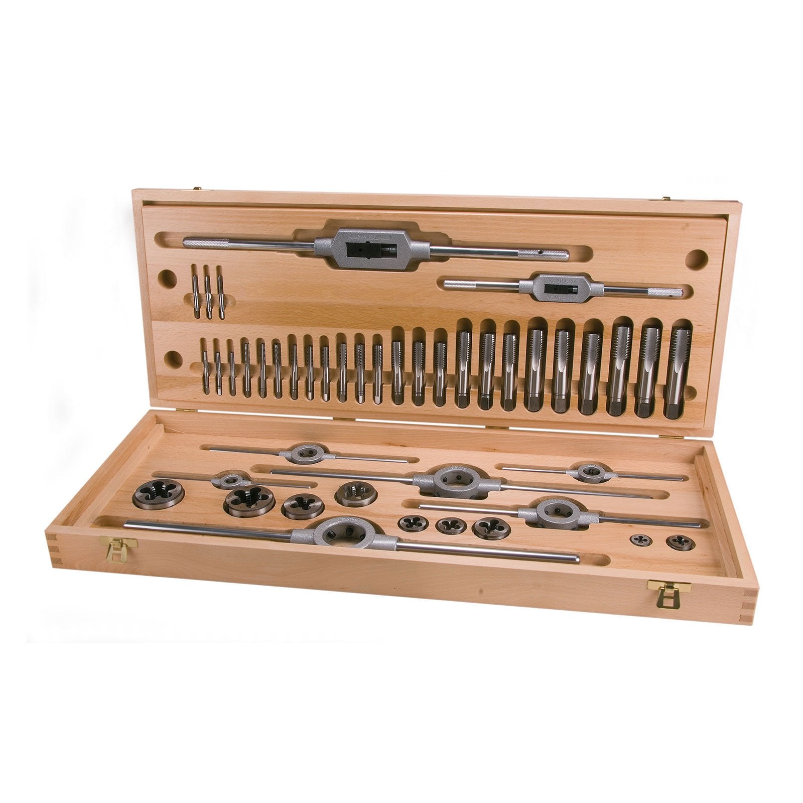 RUKO 44-teiliger Gewindeschneidwerkzeug-Satz HSS UNC im Holzkoffer - 245072