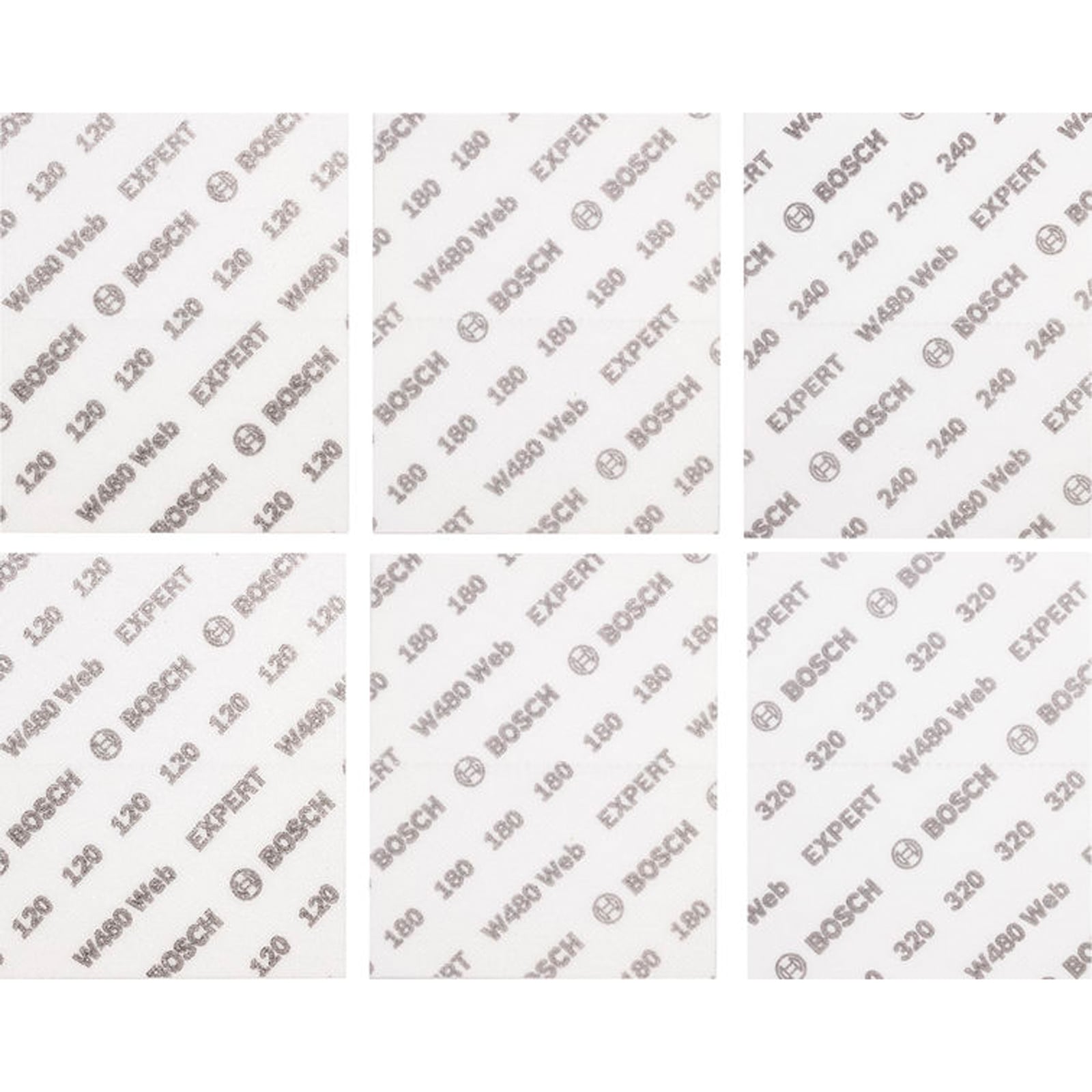 Bosch Schleifblatt ExW480 Web 115 x 140 mm Set G120/G180/G240/G320 6tlg. - 2608902431