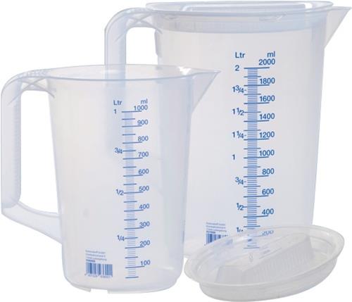 Messkannenset 1x 1000,1x 2000ml PP transp.D151xH205mm Griff geschl.HÜNERSDORFF