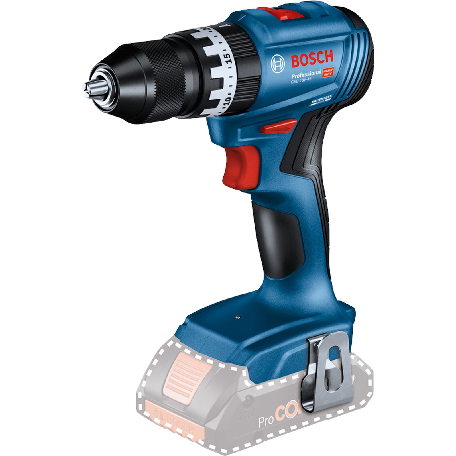 Bosch Akku-Bohrschrauber GSB 18V-45 Solo - 06019K3300 Bosch Akku-Bohrschrauber GSB 18V-45 Solo - 06019K3300