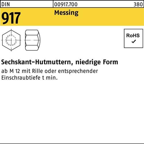Sechskanthutmutter DIN 917 niedrige FormM5 Messing 1000 Stück
