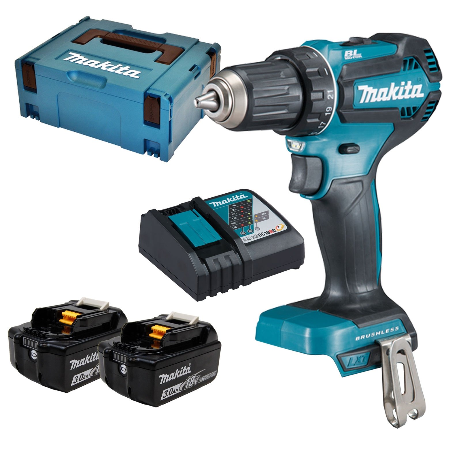 Makita DDF485RFJ Akku-Bohrschrauber 18 V / 2x 3,0 Ah Akku + Ladegerät im Makpac Makita DDF485RFJ Akku-Bohrschrauber 18 V / 2x 3,0 Ah Akku + Ladegerät im Makpac