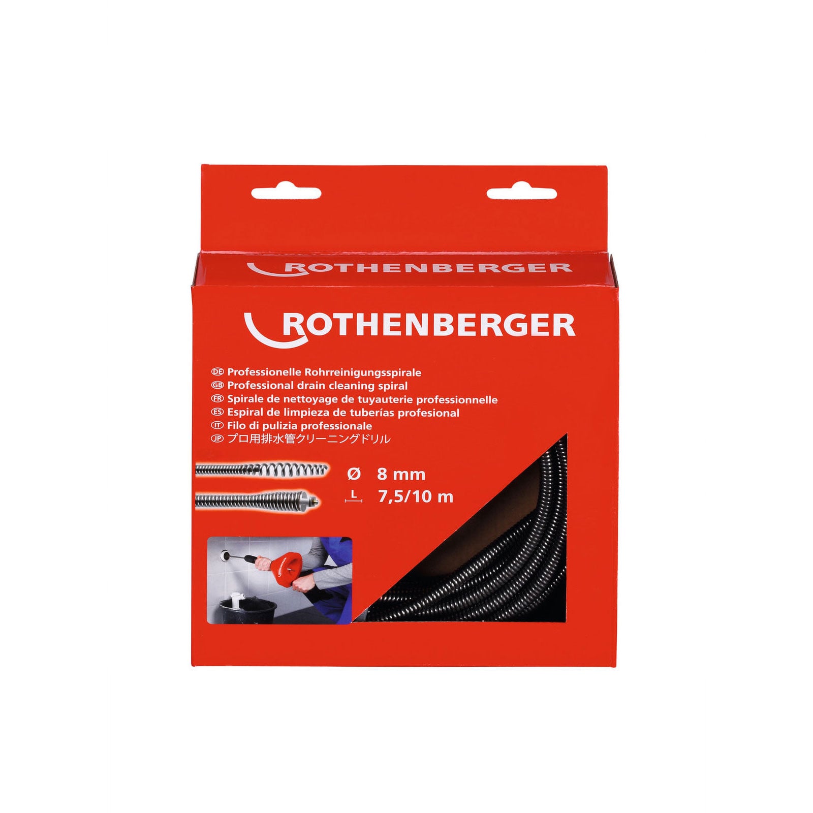 ROTHENBERGER Spirale, 8mm mit Kupplung und Seele  - 72425