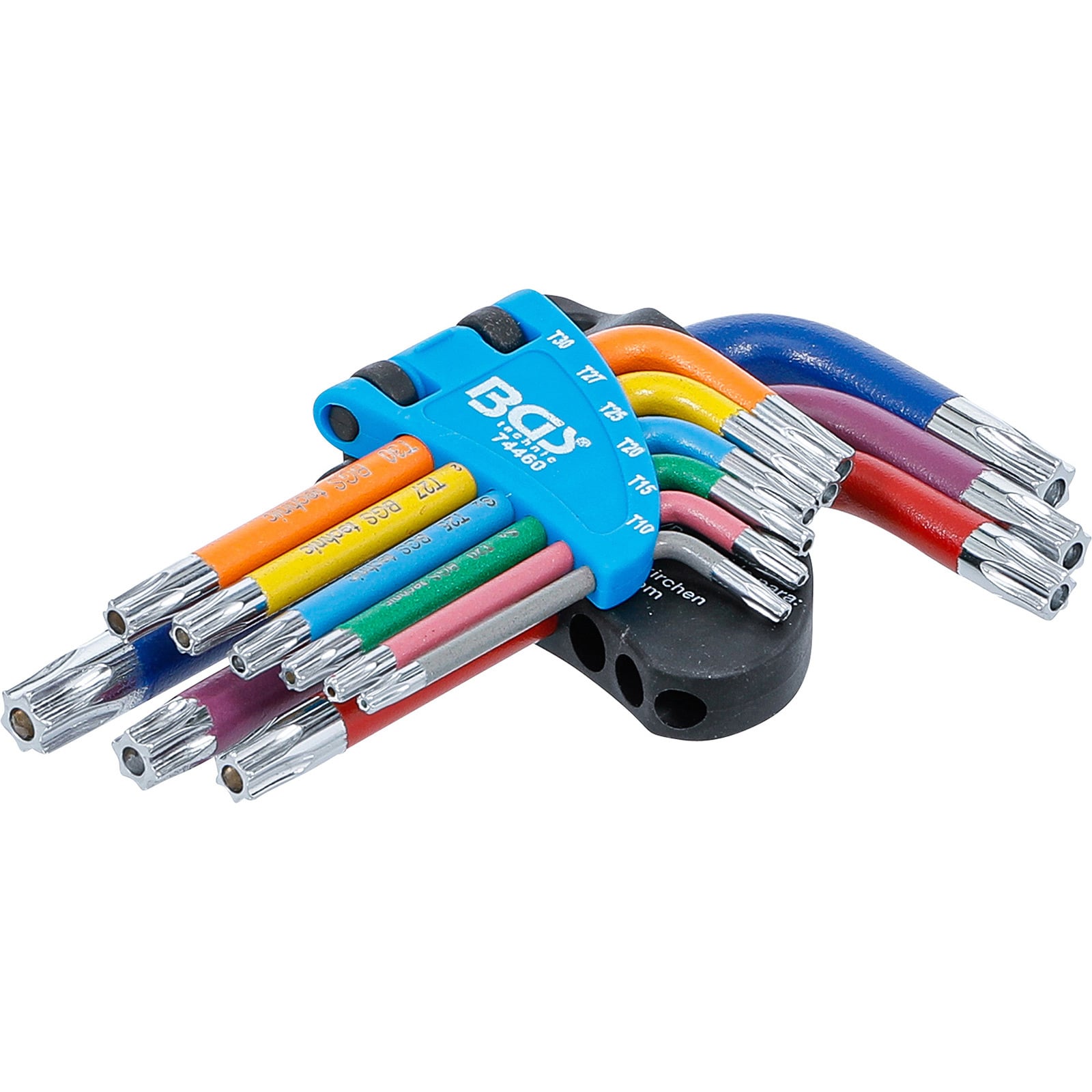 BGS Winkelschlüssel-Satz Multicolour kurz T-Profil (für Torx) mit Bohrung T10 - T50 9tlg. - 74460