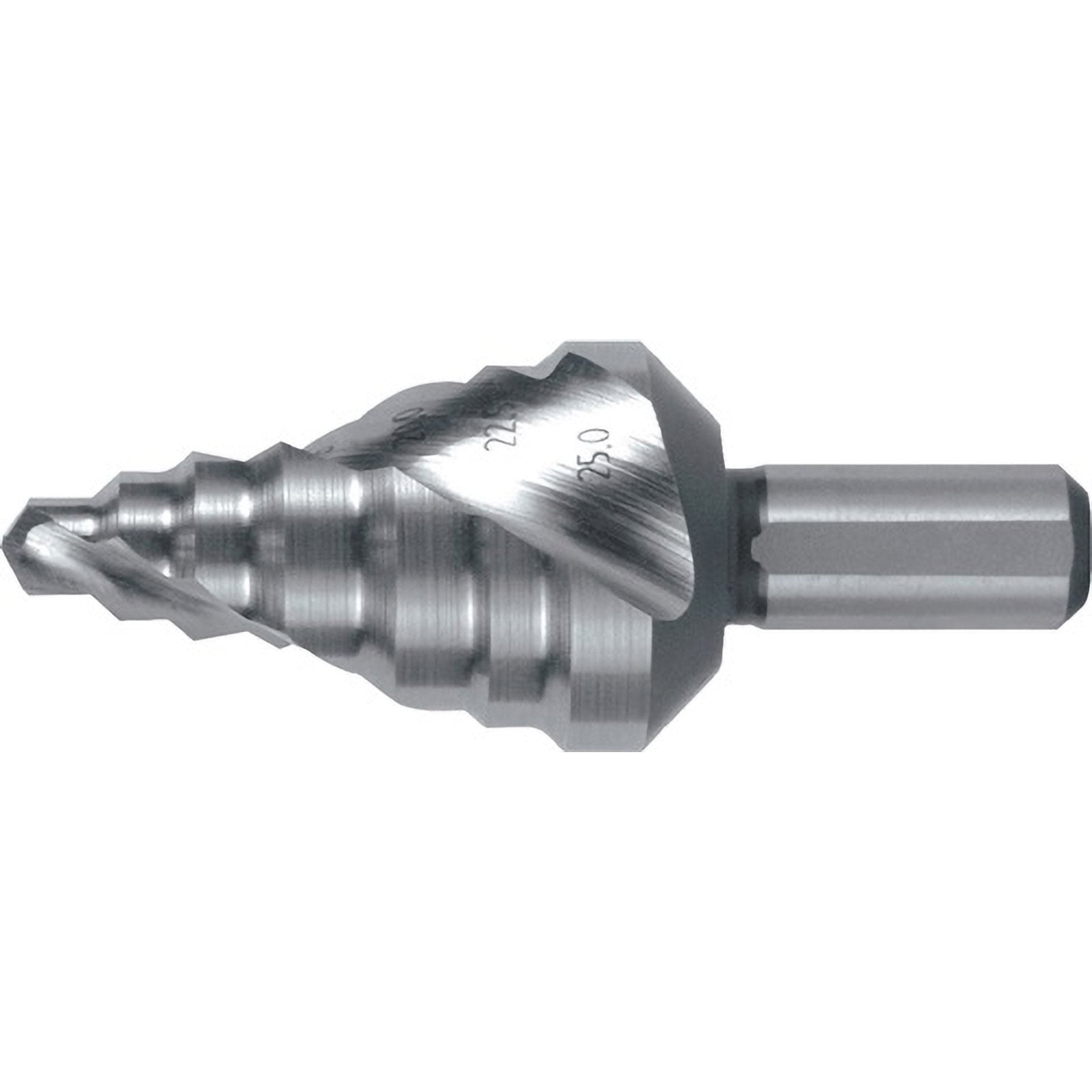 RUKO Stufenbohrer HSS Ø 6 - 25 mm Spiralnut Stufen 7 - 101095