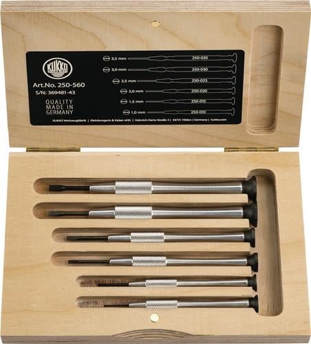 Kukko Feinmechanikerschraubendrehersatz 250 6tlg. Schlitz - 250-560