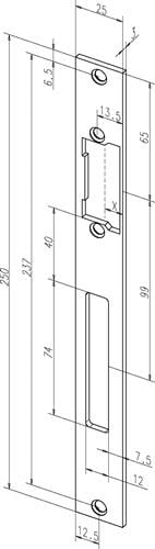 ASSA ABLOY Flachschließbl.691 VA ma ktg.B.25xL.250mm DIN L/R - -69136