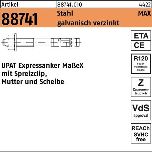 Expressanker R 88741 MAX 12/100/200 Stahl galv.verz. 20 Stück UPAT