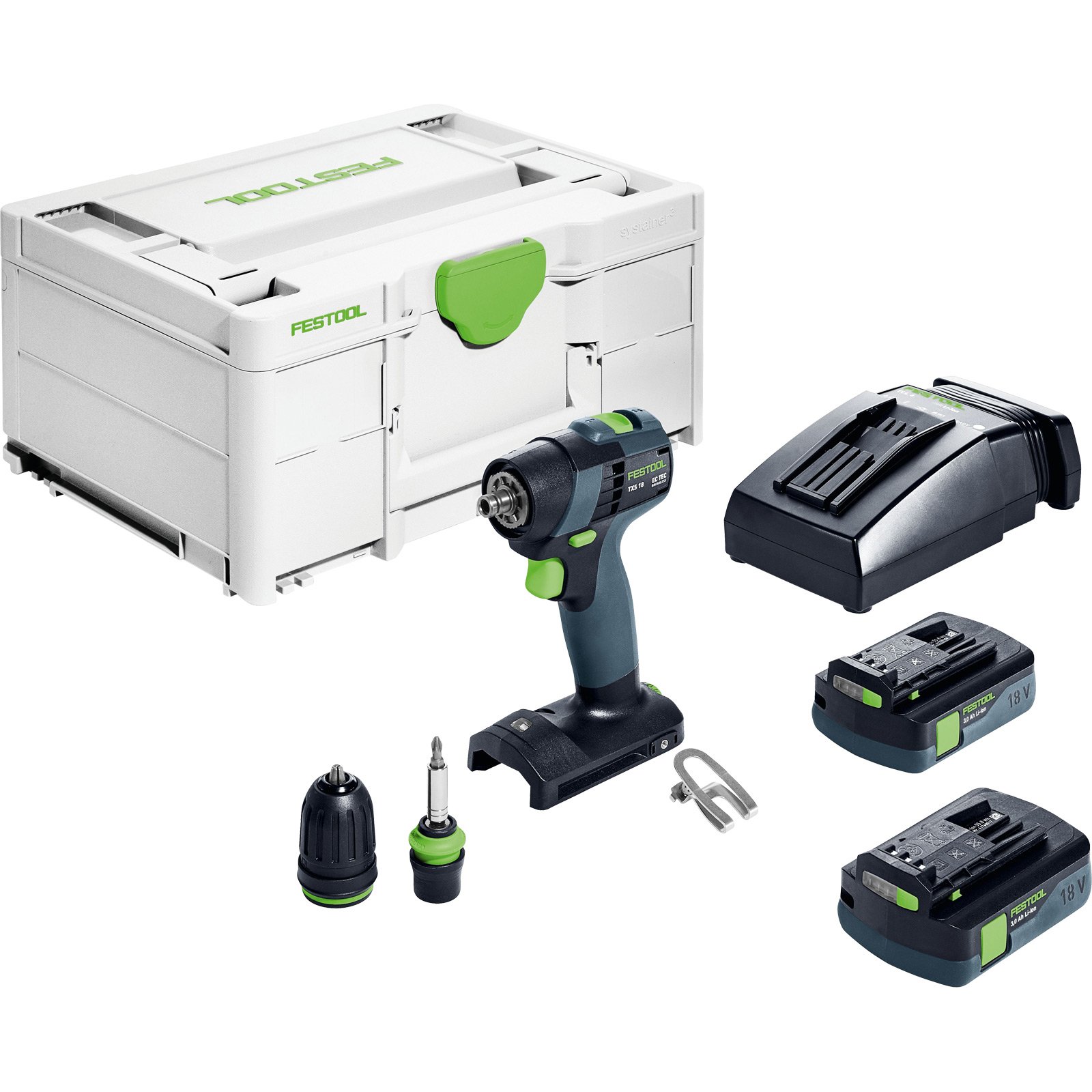 Festool Akku-Bohrschrauber TXS 18 C 3,0-Plus / 2x 3,0 Akku + Ladegerät im Systainer - 576895 Festool Akku-Bohrschrauber TXS 18 C 3,0-Plus / 2x 3,0 Akku + Ladegerät im Systainer - 576895